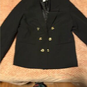 Nine West Black Blazer with Gold Accents